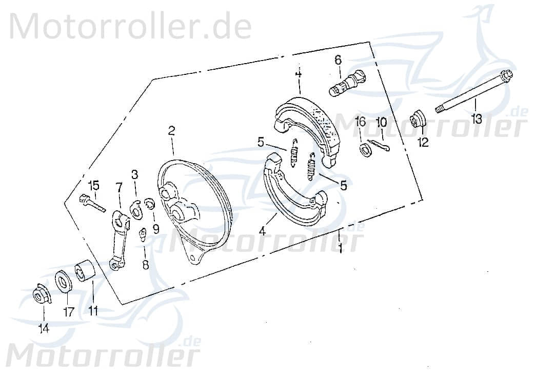 SMC Chopper 125 Distanzbuchse 125ccm 4Takt 93510-153022 Motorroller.de Abstandhülse rechts Distanzhülse Distanzring Distanz-Hülse Passhülse Passbuchse