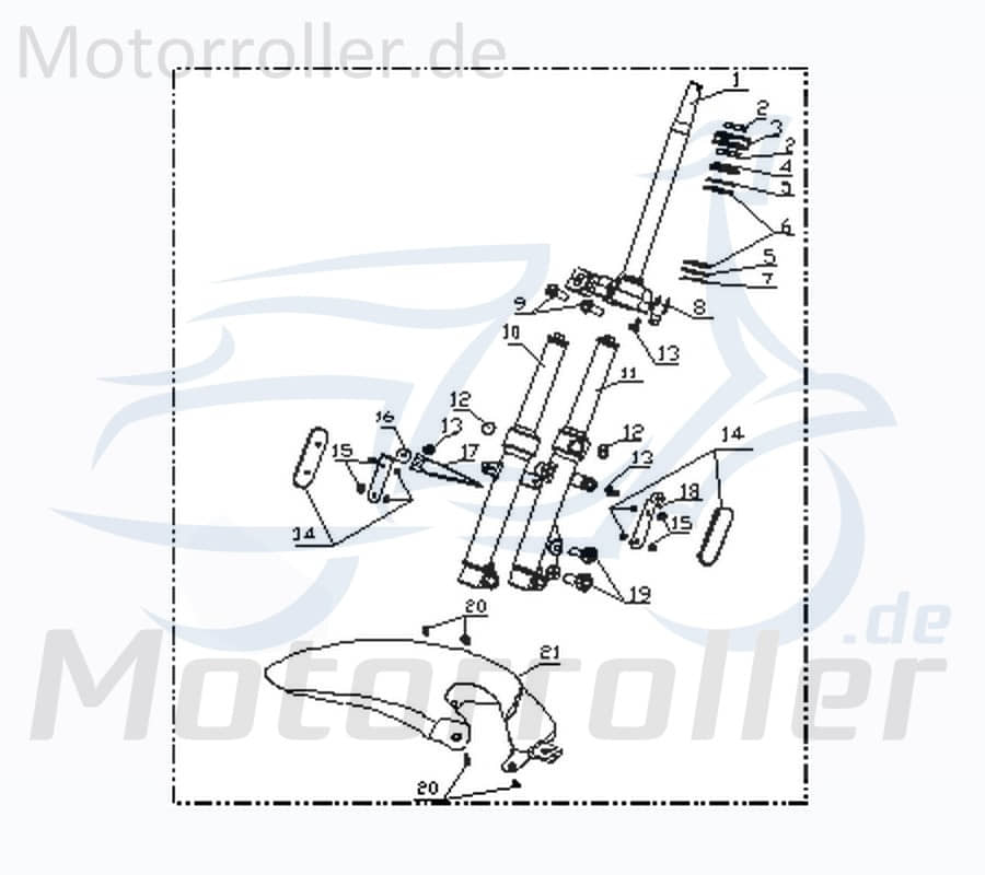 CPI Vabene 50 Gabelbrücke Radgabel 50ccm 2Takt Q0H-47130-00-00 Motorroller.de Telegabel Gabel-Brücke Vorderrad-Gabel Joch Vorderradgabel Lenkgabel