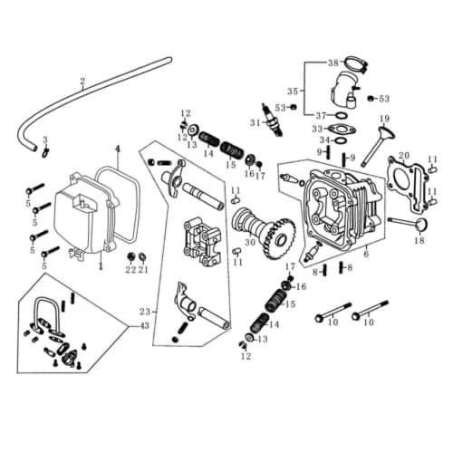 Gewindebolzen Auslass M6x32mm verzinkt Rex RS450 704025 Motorroller.de Gewindestange Gewinde-Stange Stehbolzen Stiftschraube Gewindestab 139QMB