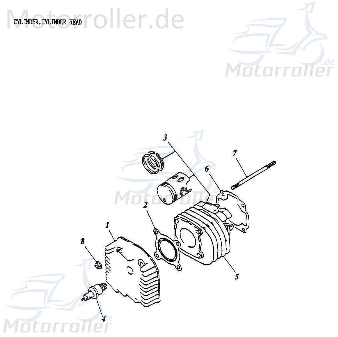 Dichtung Zylinderfuß Adly Thunder Bike TB 100 100ccm 2Takt Motorroller.de Fußdichtung Zylinderdichtung ZylinderFußdichtung unten Zylinderfuß-Dichtung