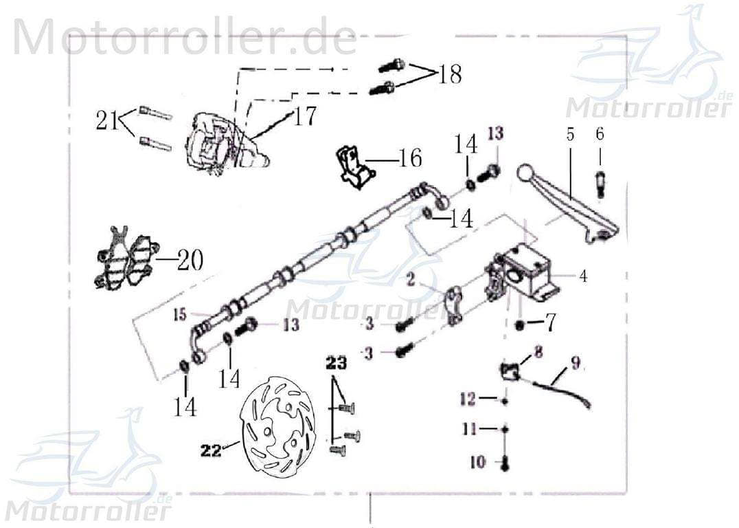 Jonway Galactica Bundschraube 50ccm 2Takt 9050608040-2 Motorroller.de M8x40mm Maschinenschraube Flanschschraube Flansch-Schraube Maschinen-Schraube
