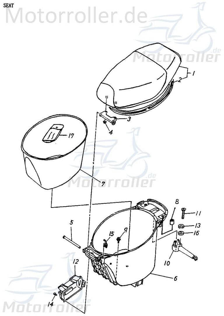 Adly Cat 50 Helmfach Stauraum 50ccm 2Takt 77207-116-000 Motorroller.de Staufach Handschuhfach Gepäckraum Gepäckfach Helmraum Scooter Ersatzteil