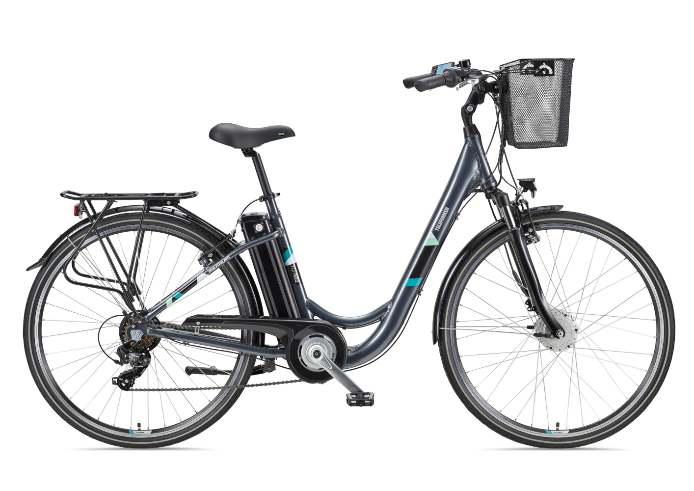 E-Bike Telefunken RC822 Multitalent Elektrofahrrad City-Pedelec anthrazit 28" RH 48cm E-Fahrrad Citybike