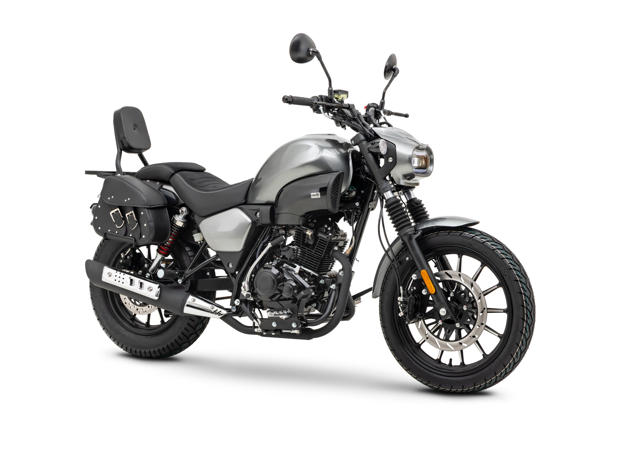 Motorrad Fighter 125 S-RS grau 90 km/h Euro 5+ Schaltmoped Chopper 125ccm 4 Takt Leichtkraftrad Krad Kraftrad