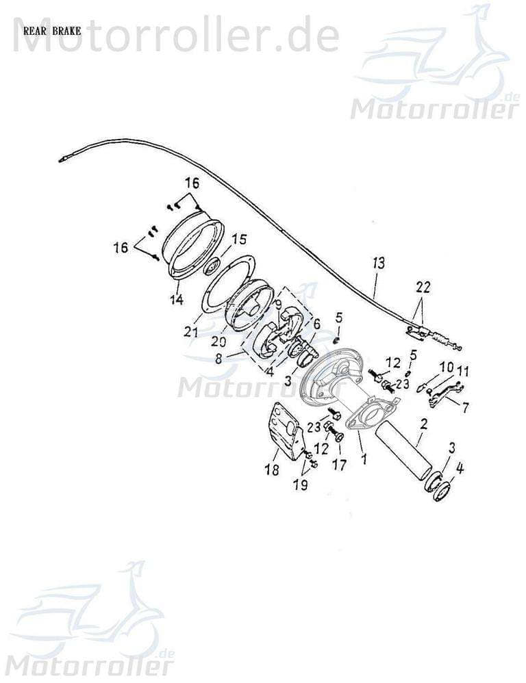 Adly Bremstrommel hinten ATV 50 II Utility XXL AC 50ccm 2Takt Motorroller.de Bremsgehäuse Bremstrommelgehäuse 50ccm-2Takt Quad ATV 50 V UTV Ersatzteil