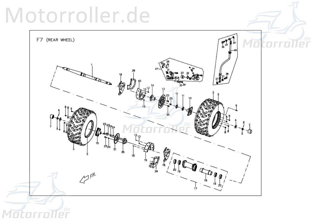 PGO Bundmutter M14 X-RIDER 150 Sechskantmutter 150ccm 4Takt Motorroller.de Flanschmutter Sechskant-Mutter Flansch-Mutter Maschinenmutter Bund-Mutter