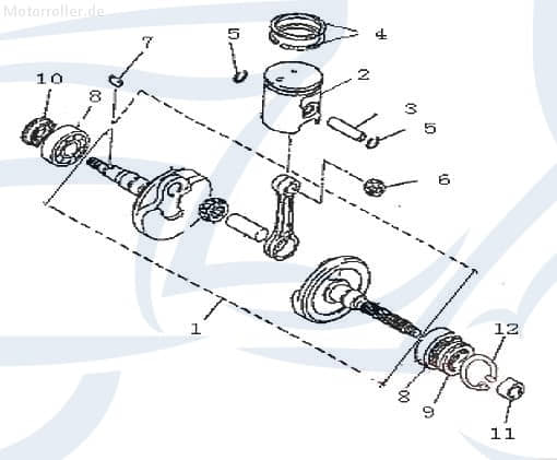 Kolben Euro II Piston CQJ-15100B09F00C Motorroller.de