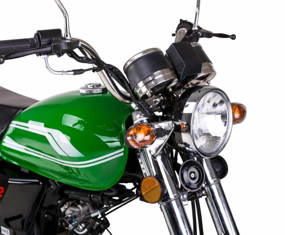 Motorrad Fighter 50 O-RS grün 45 km/h Euro 5 Schaltmoped Mokick Kleinkraftrad