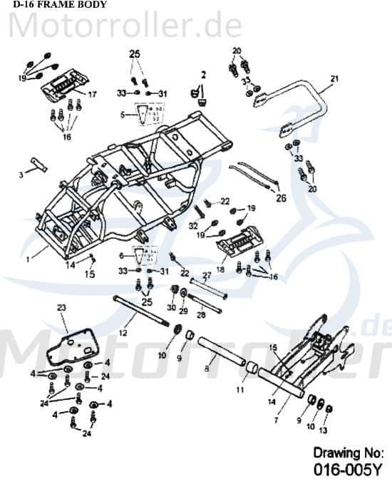 AEON Abstandsbuchse Motorhalterung Overland 180 180ccm 4Takt Motorroller.de Abstandhülse Distanzstück Abstandsrohr 125ccm-4Takt Quad ATV UTV Service