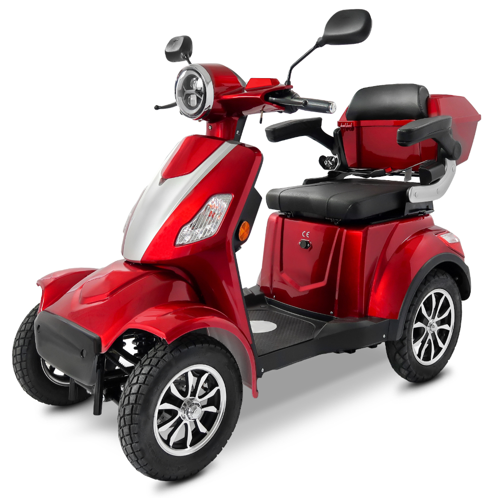 E-Quad Scoody E4 Shopper V3 25 km/h rot 1000 Watt Lithium-Akku Elektroroller Seniorenroller E-Scooter