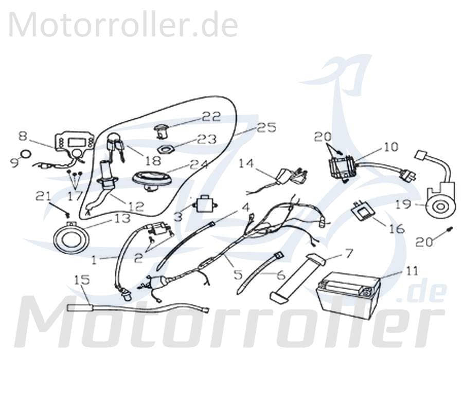 Rex Supermoto 125 DD Schlosssatz 125ccm 4Takt 730908 Motorroller.de Tankverschluss Tank-Verschluss Tank-Deckel Schloss-Set Zünd-Schloss Schlössersatz