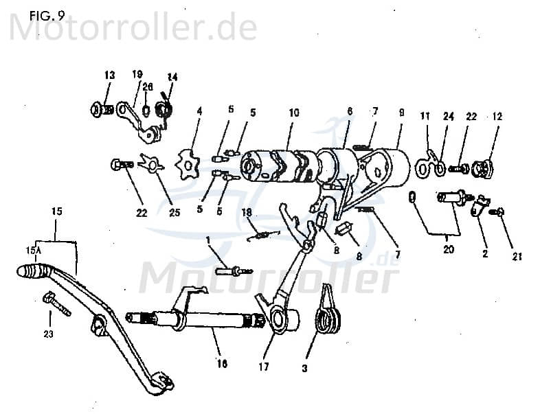 Jincheng Schaltgabel Clip SchaltKlaue 50ccm 2Takt 140019 Motorroller.de Gangschaltung 1E40QMB Scooter Ersatzteil Service Inpektion Direktimport