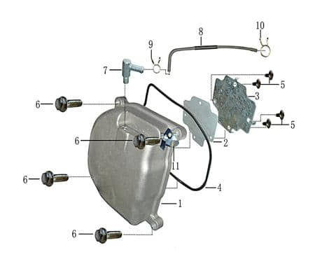 Ventilabdeckung Ventildeckel ohne SLS Rex RS450 50ccm 4Takt 704008 Motorroller.de Ventildeckel Zylinderkopf Ventile Zylinderkopfdeckel 139QMB Scooter
