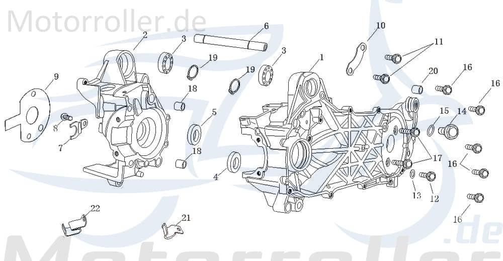 Jinlun Fighter 50 JL50QT 5 Bundschraube 50ccm 2Takt GB-T5787-M8X50 Motorroller.de M8x50mm verzinkt Maschinenschraube Flanschschraube Flansch-Schraube