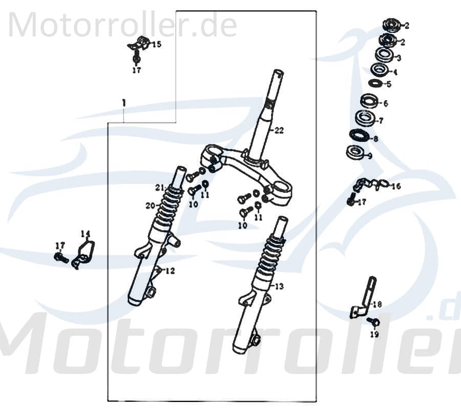 Kreidler Florett RMC-F 50 125 Gabelkonus 81795 Motorroller.de Motorrad Moped Ersatzteil Service Inpektion Direktimport