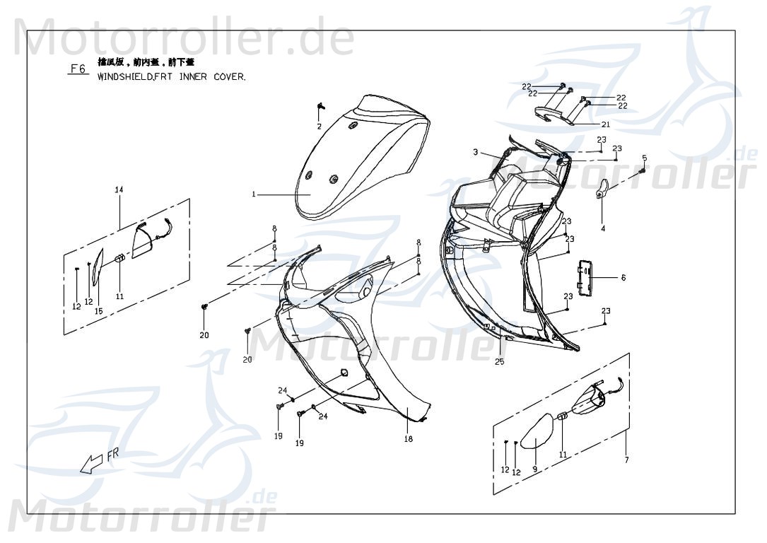 PGO Rodoshow 50 Blinker rechts vorn 50ccm 2Takt P566D0100001 Motorroller.de orange Signalleuchte Blinklicht Blinkleuchte Fahrtrichtungsanzeiger Winker