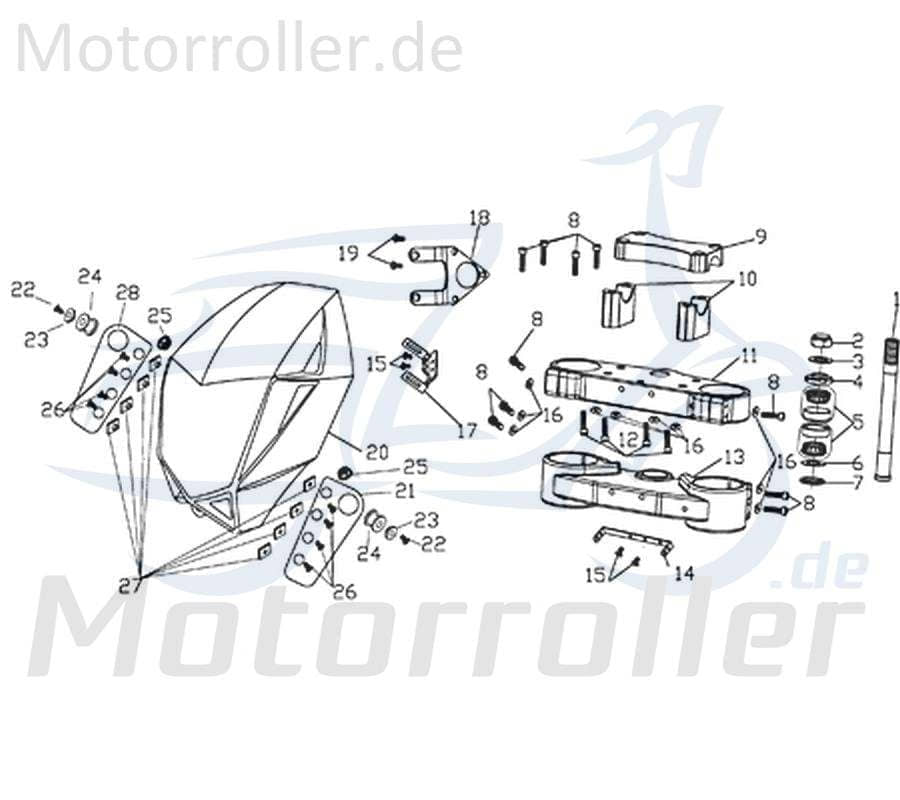 Kreidler Supermoto 125 WK1SM Gabelbrücke oben Joch 730853 Motorroller.de Telegabel Gabel-Brücke Vorderrad-Gabel Vorderradgabel Lenkgabel Gabeljoch