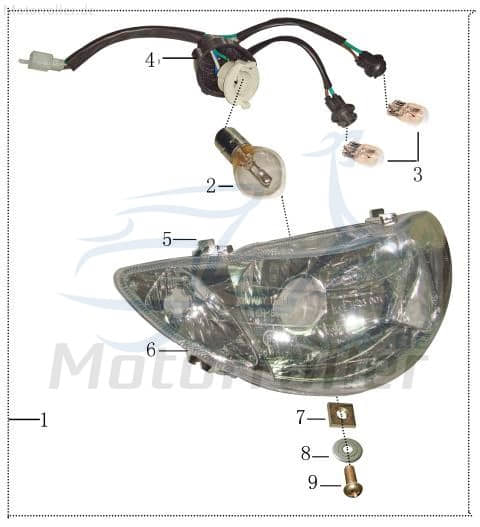 AGM GMX 550 Kabelbaum Scheinwerfer 50ccm 4Takt YY50QT022007-550 Motorroller.de Stromverteiler Kabelbaumverteiler Kabelsatz Kabel-Baum 139QMB Scooter