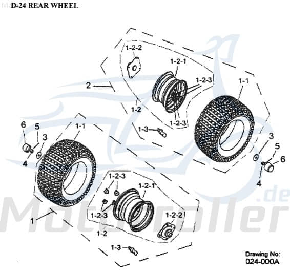 DURO Quadreifen hinten AT 255/65-8 21x10/8 Aeon 180ccm 4Takt Motorroller.de TUBLESS ATV-Reifen Offroadreifen BuggyReifen Geländebereifung UTV-Reifen