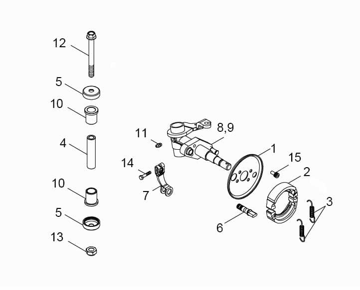 SMC REX Quad 50 Hebel Hebelarm ATV 50ccm 2Takt 45855-SK9-00 Motorroller.de Betätigungshebel Hebelgelenk Hebel-Arm Mustang 50 UTV Ersatzteil Service