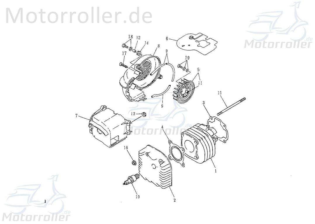 SMC Extra 50 Off Road Zylinderkopf 50ccm 2Takt 11121-NAF-00 Motorroller.de Zylinder-Kopf Zylinder-Deckel Zylinderdeckel Zylinder-Head Zylinder-Heads
