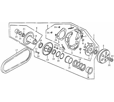 SMC Rexy 125 Schleuderbacken 125ccm 4Takt 25622-GAT-00 Motorroller.de Schleuderbackensatz Kuppungsbeläge Kupplungsbacken