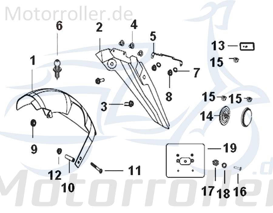 SMC Unterlegscheibe Gummi Keeway Agora 50 Roller 57039S010000 Motorroller.de Distanzhalter U-Scheibe Washer Beilagscheibe Ausgleichsscheibe Kreidler