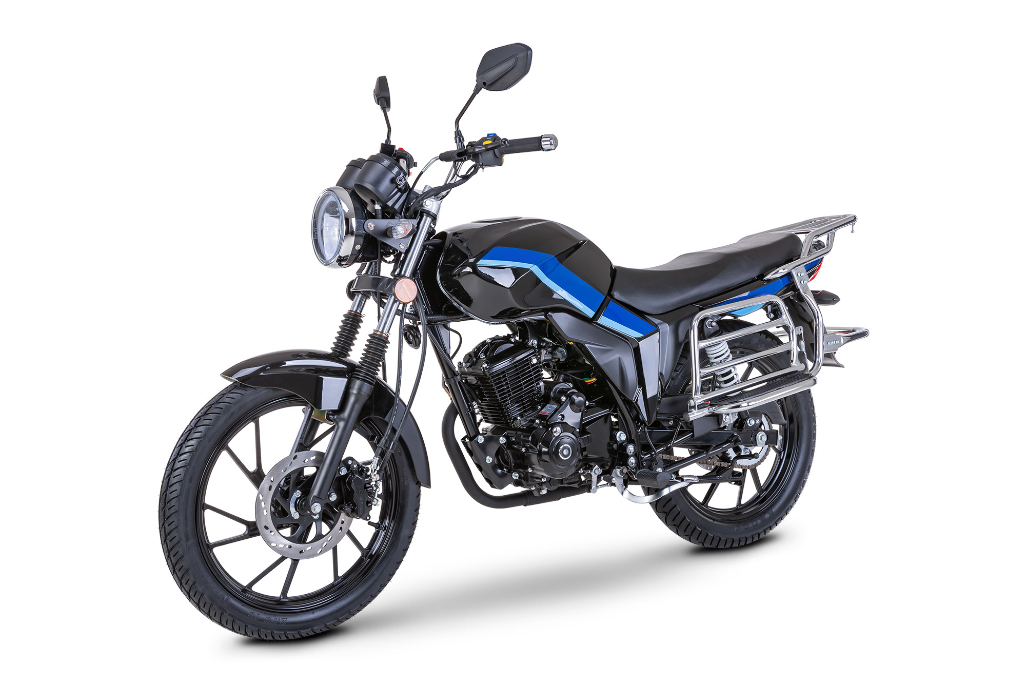 Motorrad Fighter 125 C-RS schwarz 90 km/h Euro 5+ Schaltmoped Mokick Kleinkraftrad