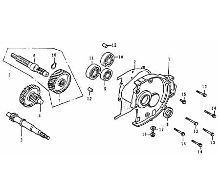 Kreidler Florett RMC-G 125 Getriebeingangswelle 125ccm 4Takt FIG.E14-13 Motorroller.de Welle-Getriebe Getriebewelle Antriebs-Achse Getriebeeingang