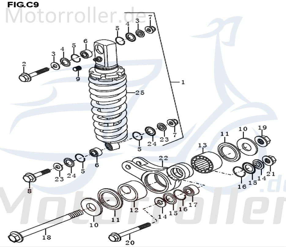 Supermoto Enduro 125 Schraube 125ccm 2Takt 02304Q060122 Motorroller.de M6x16mm Bundschraube Maschinenschraube Flanschschraube Flansch-Schraube Moped