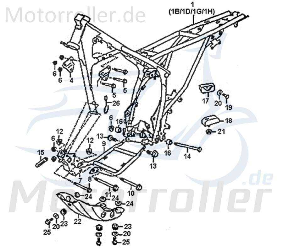 Sechskantschraube Rex Supermoto 125 DD Halter 89333 Motorroller.de Befestigung Halterung Flachkopfschraube Sechskant-Schraube Bundschraube