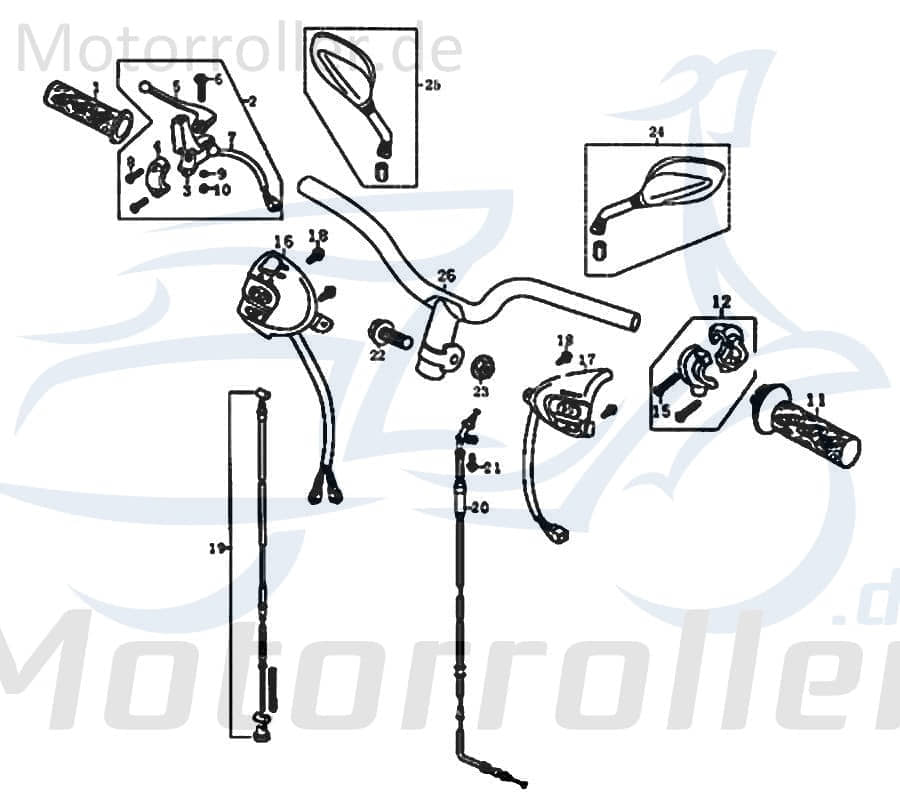 Kreidler Florett RMC-F 50 125 Schaltereinheit links 81979 Motorroller.de links Lenkerarmatur Schaltergehäuse Kombischalter Kombi-Schalter