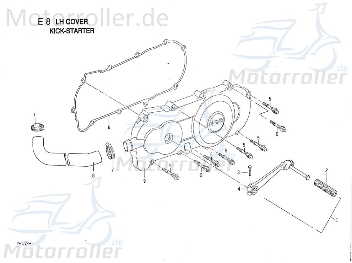 PGO Bundschraube Kurbelgehäusebefestigung Roller 50ccm 2Takt Motorroller.de Maschinenschraube Flanschschraube Flansch-Schraube Maschinen-Schraube