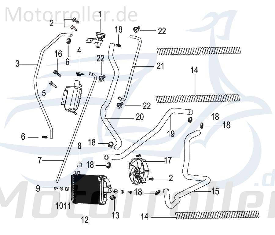SMC Schlauch Kühlwasserüberlauf 125ccm 4Takt 06105N120000 Motorroller.de Gummischlauch Leitung Zuleitung Plastikschlauch Ableitung 125ccm-4Takt Moped