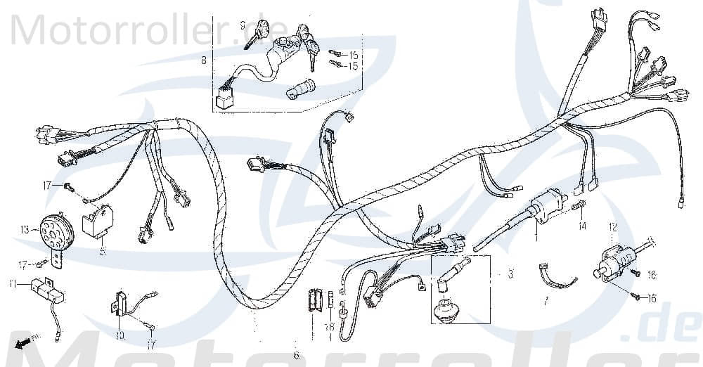 Daelim Cordi SE 50 Zündkerzenstecker 50ccm 2Takt 3070A-SC1-9500 Motorroller.de Zündkerzen-Stecker Scooter Delfino SH100 Ersatzteil Service Inpektion