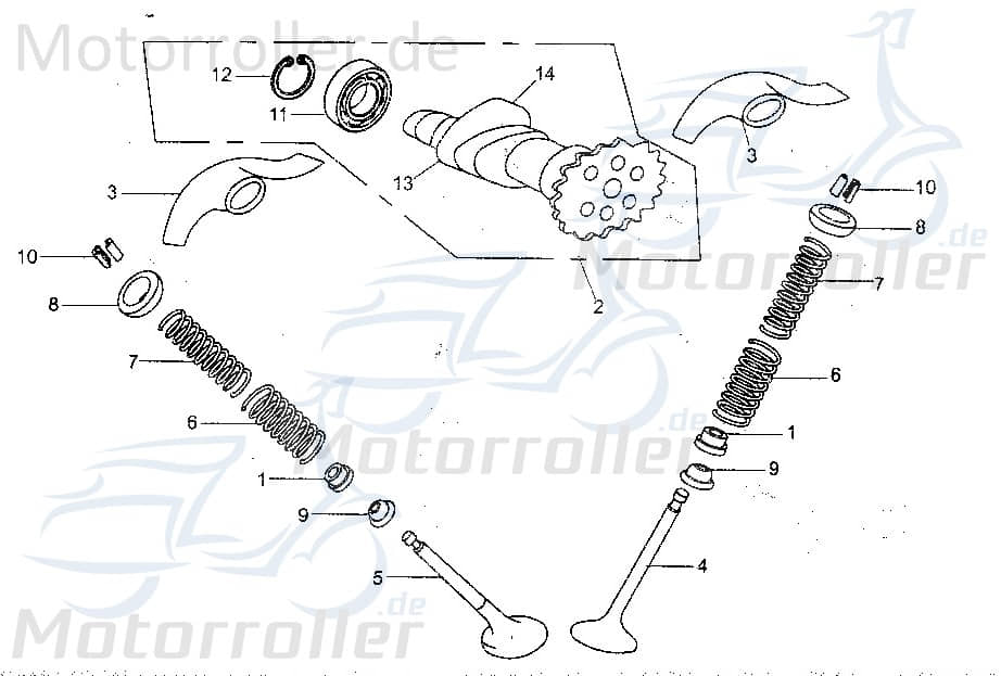 Nockenwelle Kipphebelwelle Tongjian Strassenbuggy 250 172MM-022310 Motorroller.de Eppella ECM TBM Twister Hammerhead Wangye Kasea Buggy