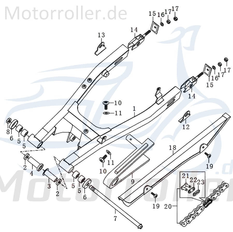 Kreidler STREET 125 DD Befestigungsplatte 125ccm 4Takt FIG.C23-13 Motorroller.de Halterung Haltebügel Halteblech 125ccm-4Takt Scooter Ersatzteil