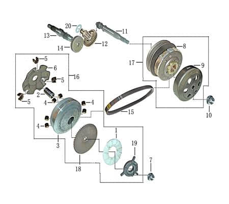 Rex RS750 Zwischen-Welle 50ccm 4Takt Vorgelegewelle Motorroller.de Zahnradwelle 139QMB JSD50QT-13 50cc 4T 139QMA Zwischenwelle
