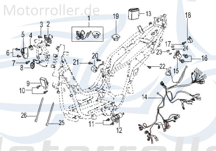 SMC Schalter Seitenständer Generic Zion 125 91170N070000 Motorroller.de Unterbrecher Seitenständerschalter Unterbrecherschalter Switch 125ccm-4Takt