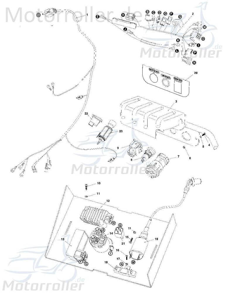 Hauptkabelbaum Rücklicht Tongjian Strassenbuggy 150 6.000.078 Motorroller.de Hauptkabelsatz Eppella ECM TBM Twister Hammerhead Wangye Kasea Buggy