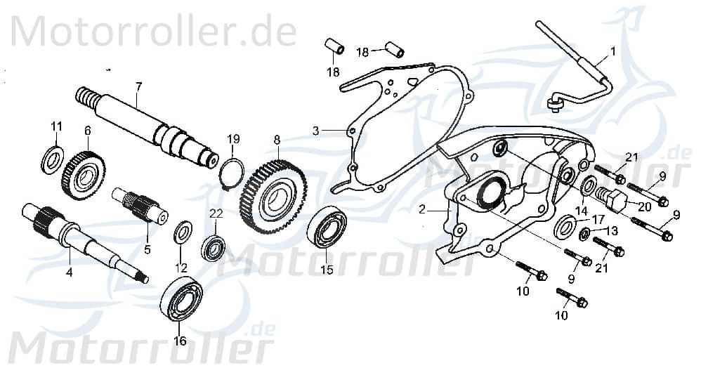 Chunlan Chopper Schraube Motorrad 125ccm 4Takt ABB-28-NO.-18 Motorroller.de M10x1.25mm Bundschraube Maschinenschraube Flanschschraube Flansch-Schraube