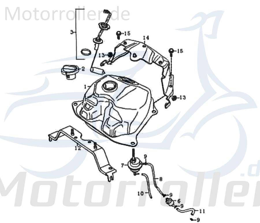Rex Capriolo 50 4T Haltebügel Halter 50ccm 4Takt FIG.31-14 Motorroller.de Träger Halterung Befestigungsbügel Halteblech Topcaseträger 50ccm-4Takt