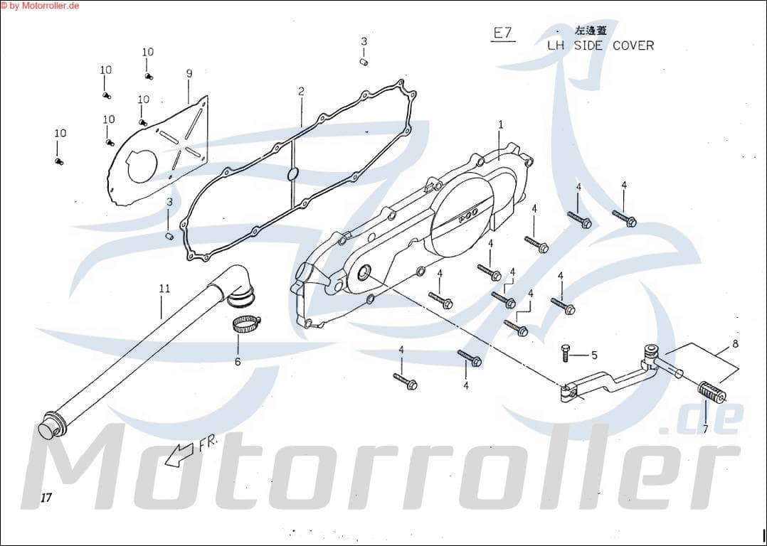 Sundiro Schraube M6x35mm Big Max 90 50ccm FIG.-E13-NO.-14 Motorroller.de Bundschraube Maschinenschraube Flanschschraube Flansch-Schraube 1E40QMB