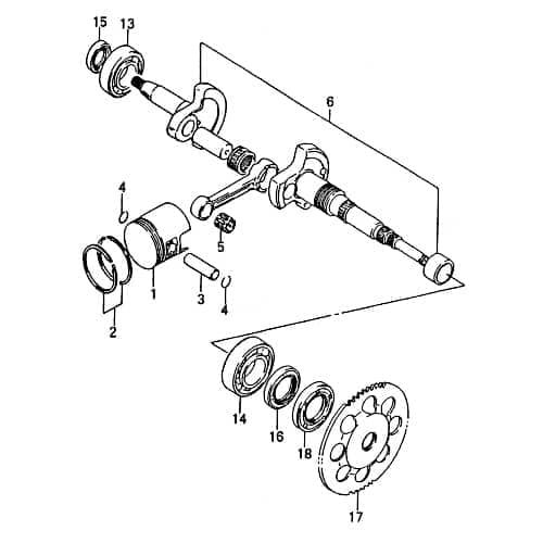 Kugellager Kurbelwelle rechts REX RS 2.50 QM50T-10A(B)