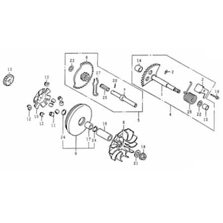 Rex RS125 QM125T 10D Fliehkraftrolle 125ccm 4Takt 25732-GAT-00 Motorroller.de Variomatik-Gewicht Variorolle Variogewicht Vario-Gewicht Rollenkern