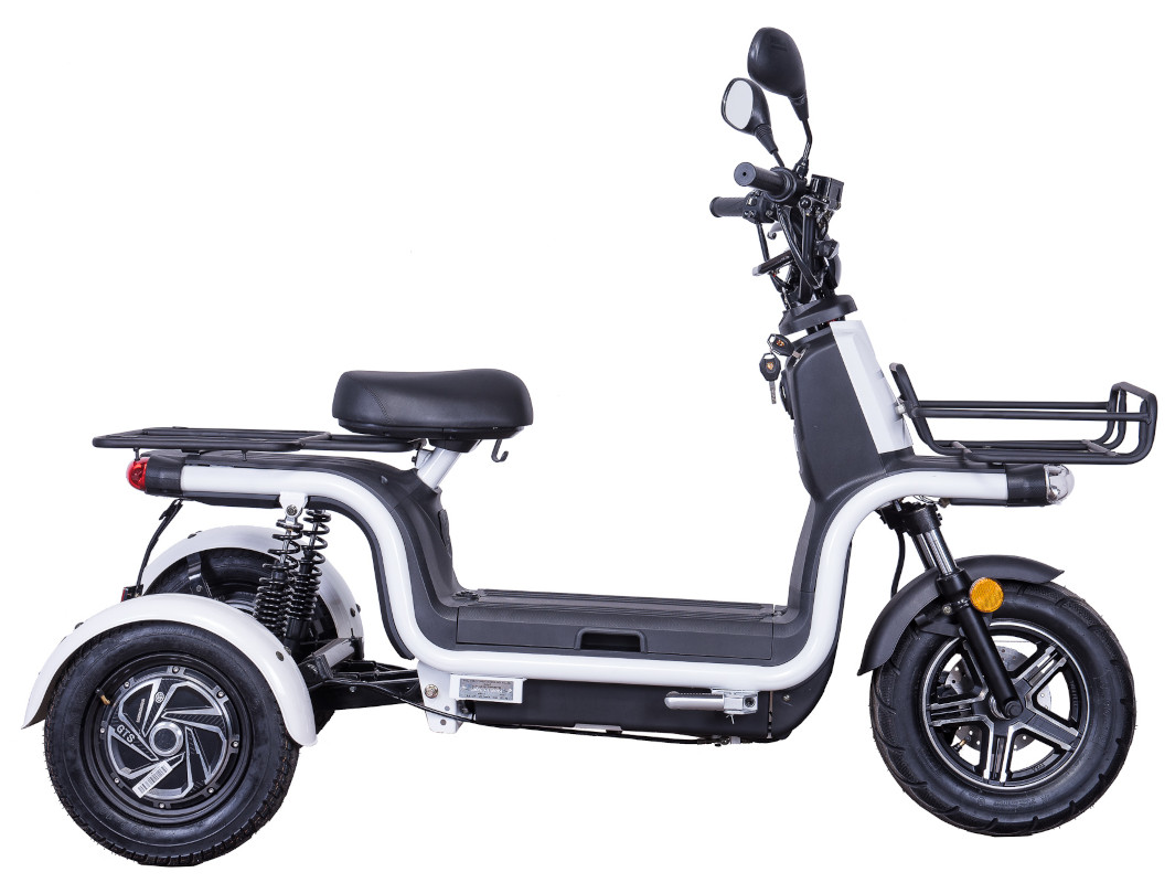 Dreirad Scoody E Trike ZT-29B 45 km/h weiß 2x800 Watt Lithium-Ionen Elektroroller E-Scooter E-Roller Dreiradroller mit 2 Akkus