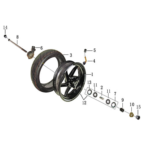 Vorderrad komplett Felge AGM-MOTORS 2040901-1