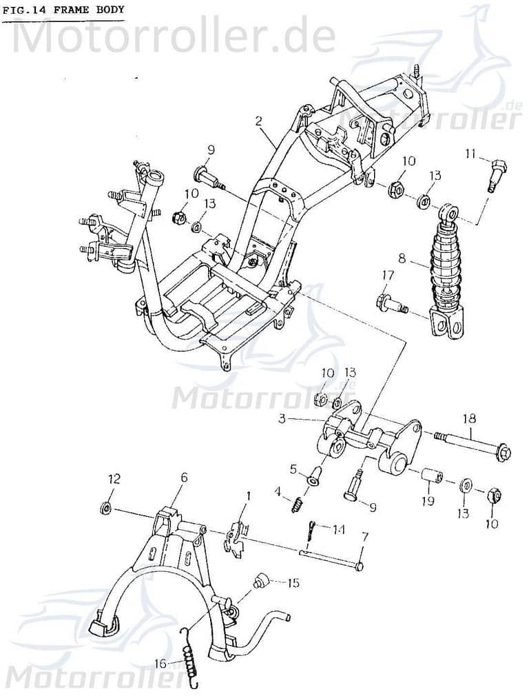 Schraube M8x1.25x32mm verzinkt AGM Bundschraube 50ccm 4Takt Motorroller.de Maschinenschraube Flanschschraube Flansch-Schraube Maschinen-Schraube