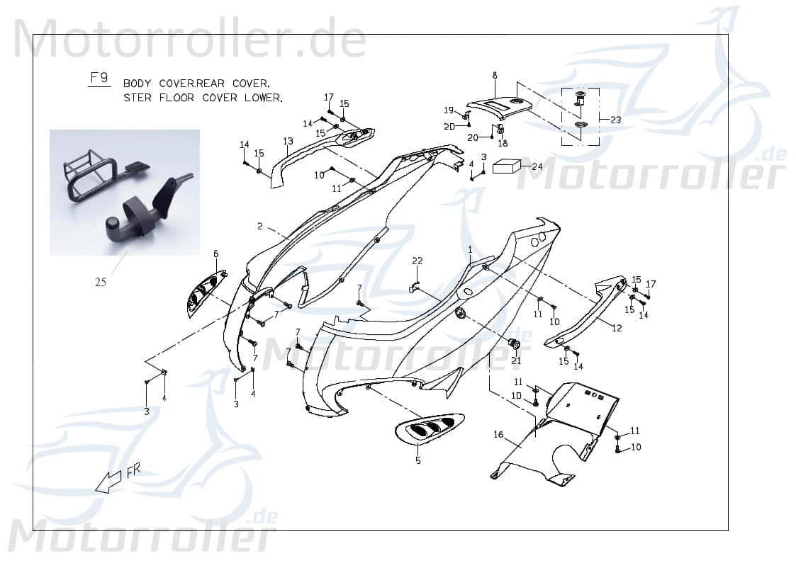 Baotian BT49QT-11 4T Bundschraube 50ccm 4Takt GB-T5787-1986-M6X35 Motorroller.de M6x35mm Maschinenschraube Flanschschraube Flansch-Schraube Scooter
