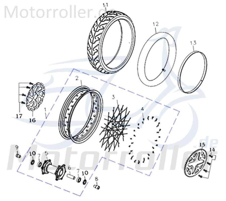 Rex Supermoto 125 DD Abstandshülse 125ccm 4Takt 730811 Motorroller.de Distanzbuchse Abstandsbuchse 125ccm-4Takt Motorrad Kreidler Moped Ersatzteil